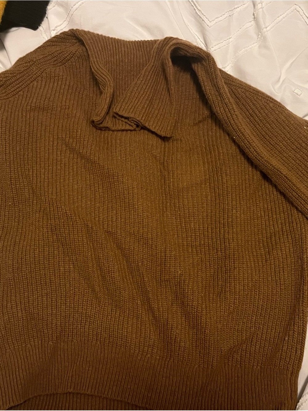 Frank & Oak Brown Ribbed Cowl Neck Sweater
